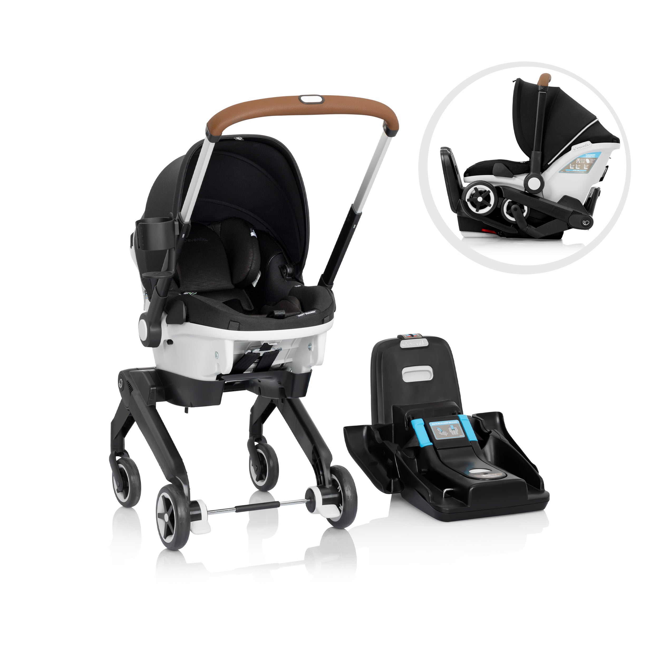 Shyft DualRide Infant Car Seat Stroller Combo w Carryall Storage & Extended Canopy