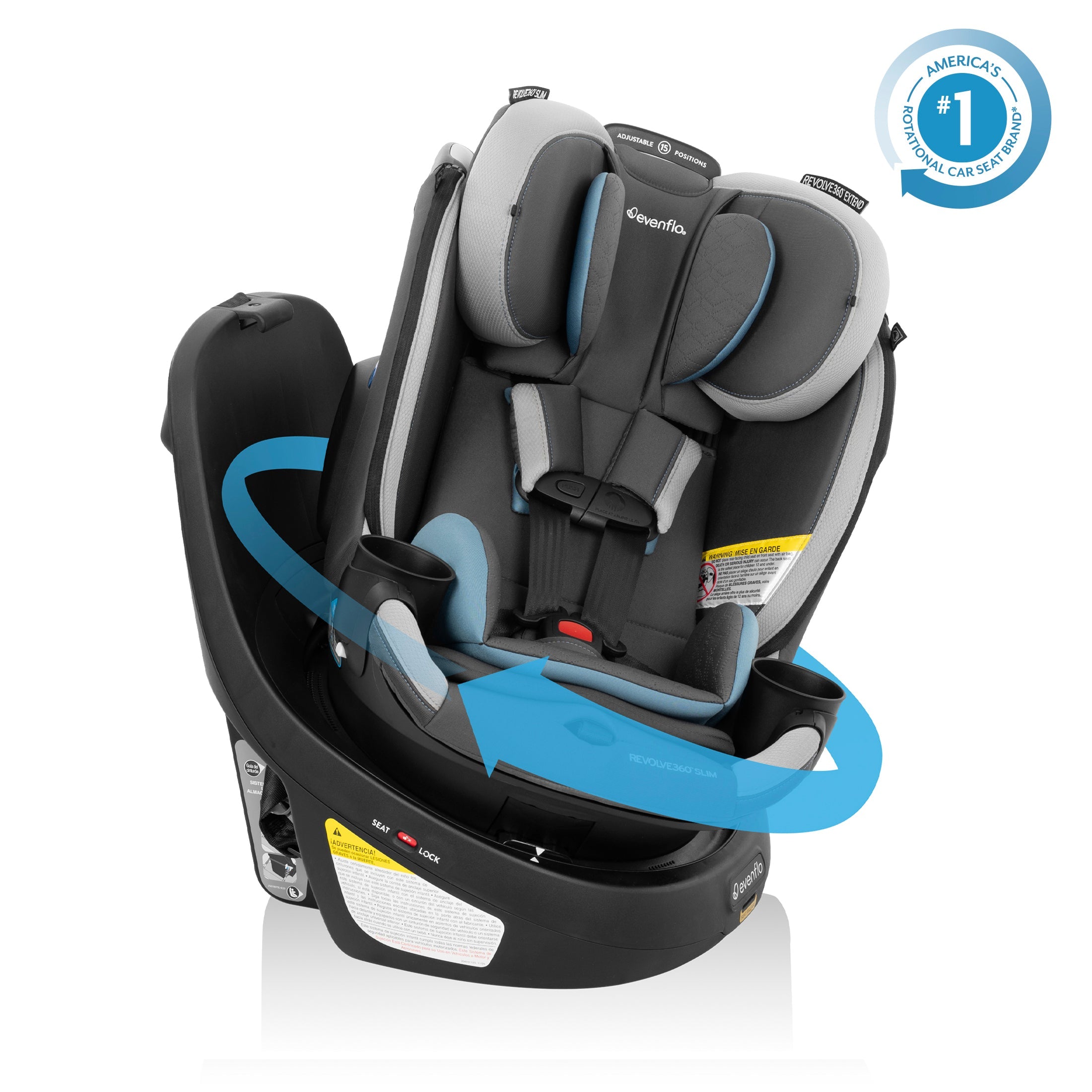 Revolve360 Slim 2-in-1 Rotating Car Seat with Quick Clean Cover