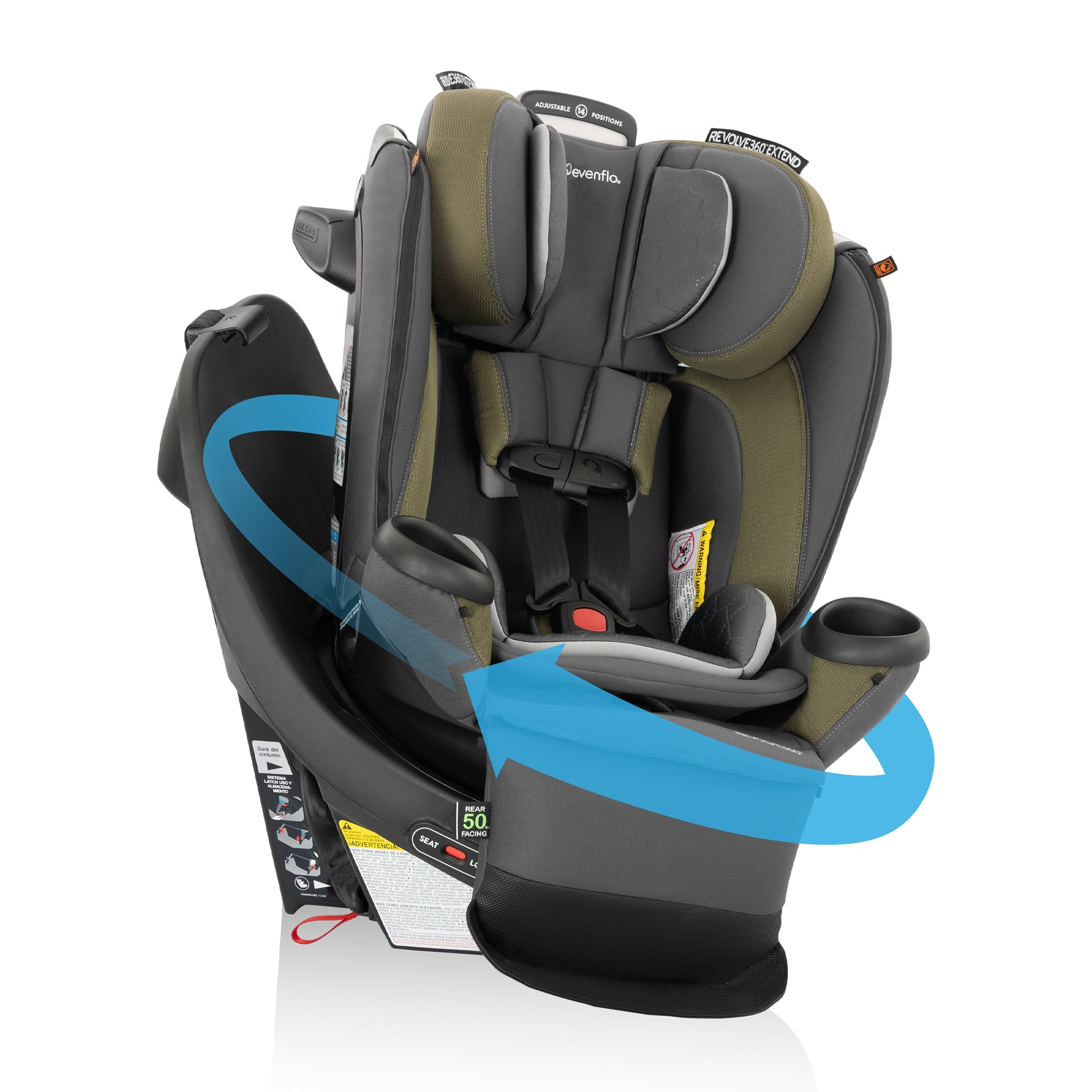 Revolve360 Extend All-in-One Rotating Car Seat with Quick Clean Cover