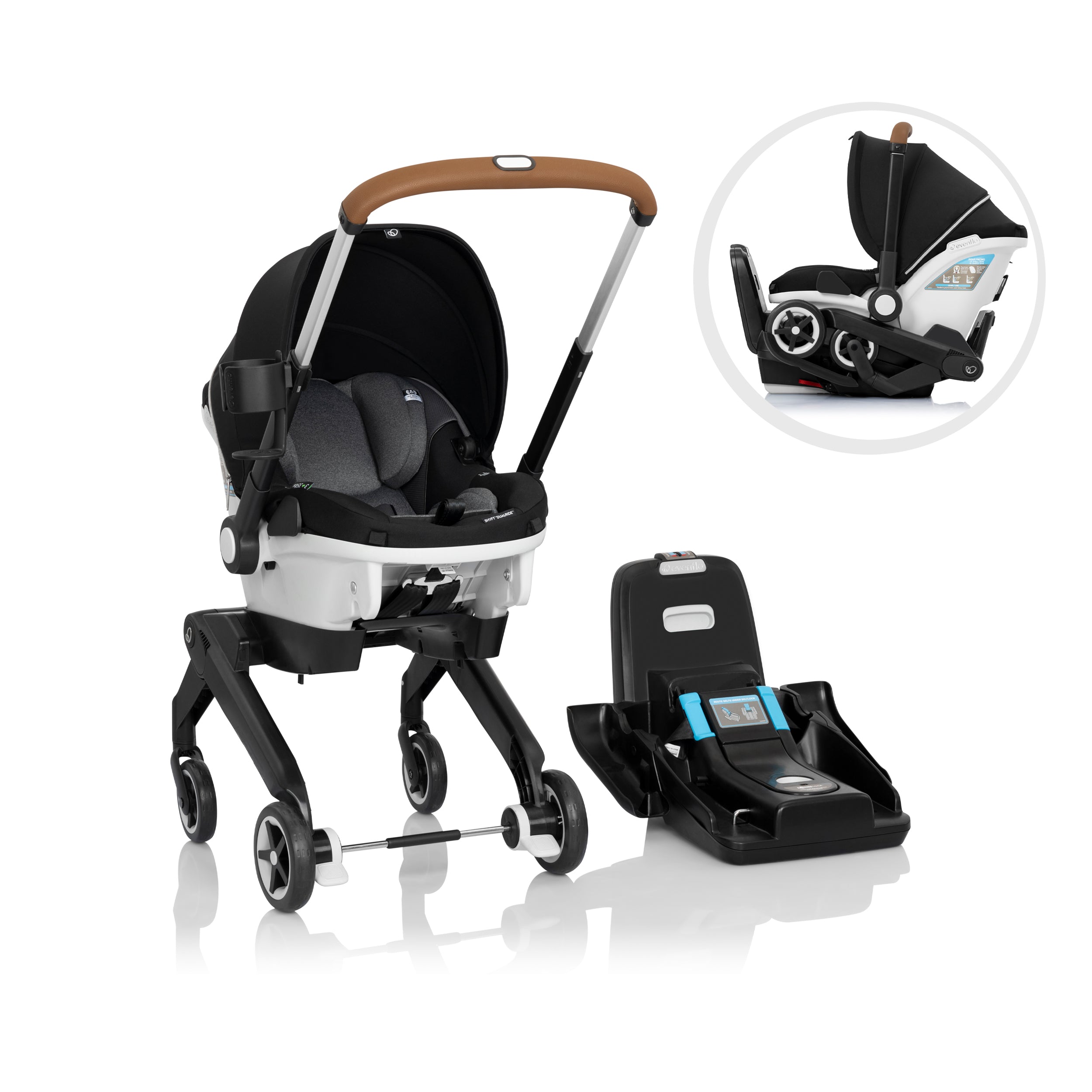 Shyft DualRide Infant Car Seat Stroller Combo w Carryall Storage & Extended Canopy