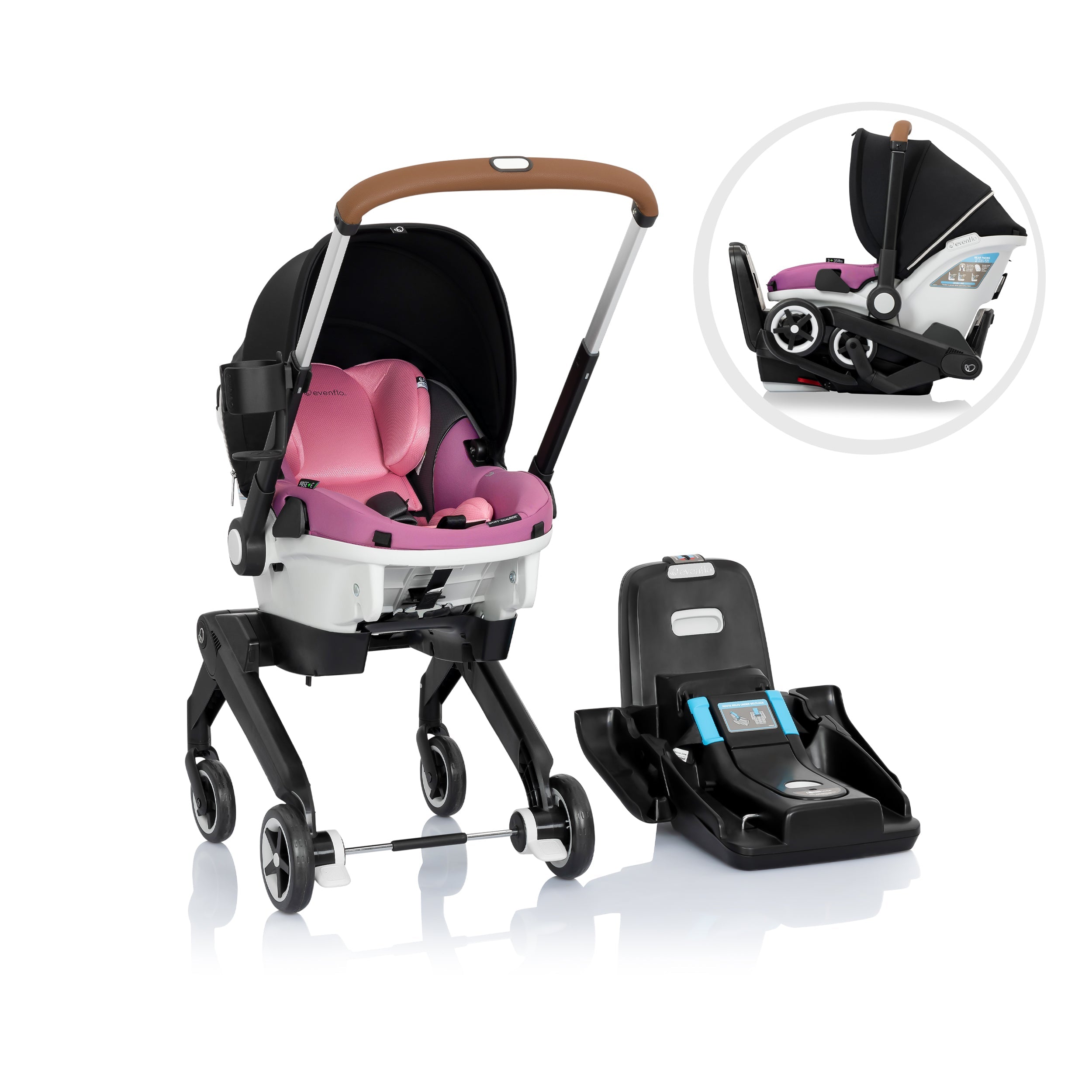 Shyft DualRide Infant Car Seat Stroller Combo w Carryall Storage & Extended Canopy