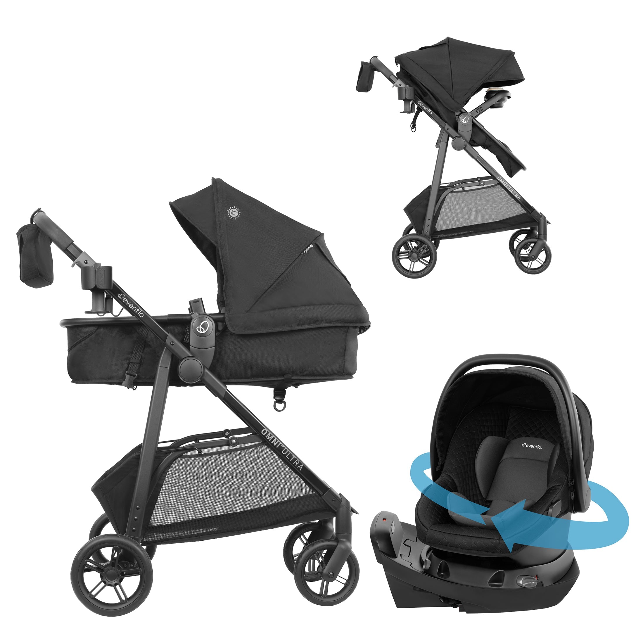 Omni Ultra Travel System with Revolve180 LiteMax NXT Rotating Infant Car Seat