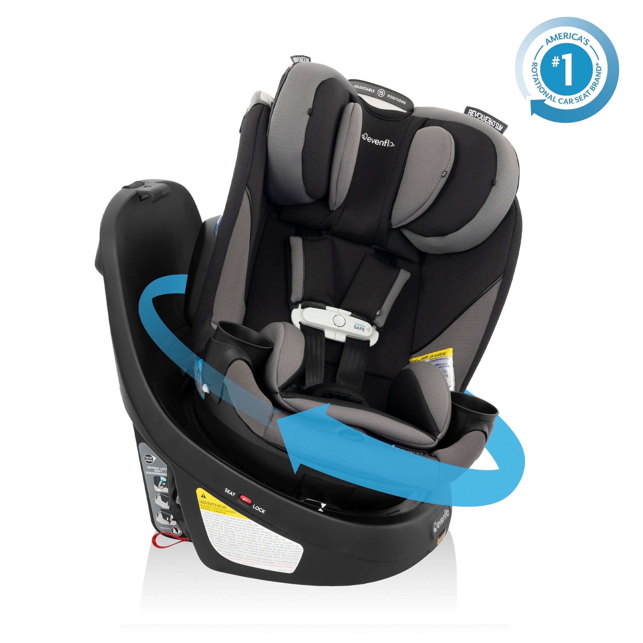 Revolve360 Slim 2-in-1 Rotating Car Seat with SensorSafe