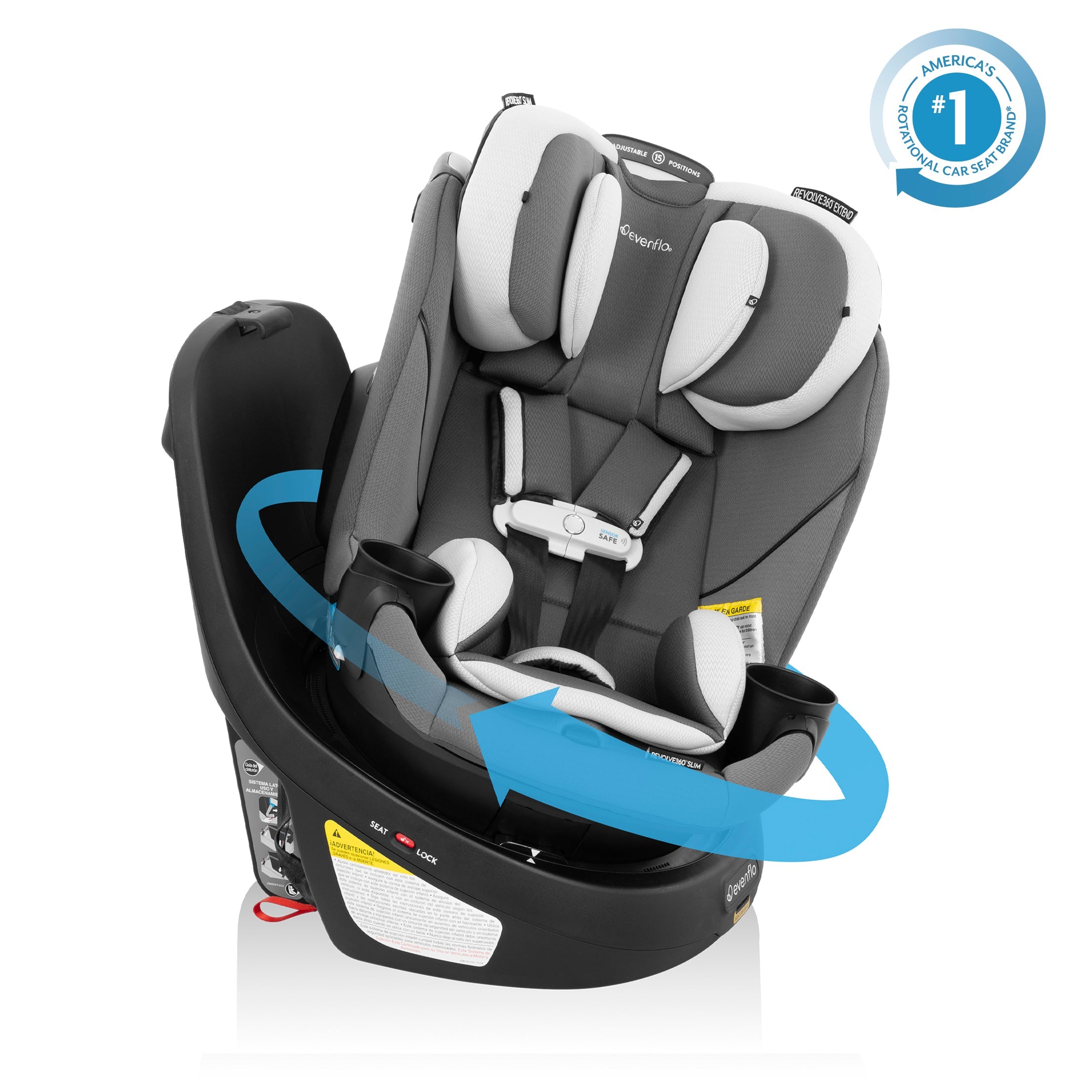 Revolve360 Slim 2-in-1 Rotating Car Seat with SensorSafe