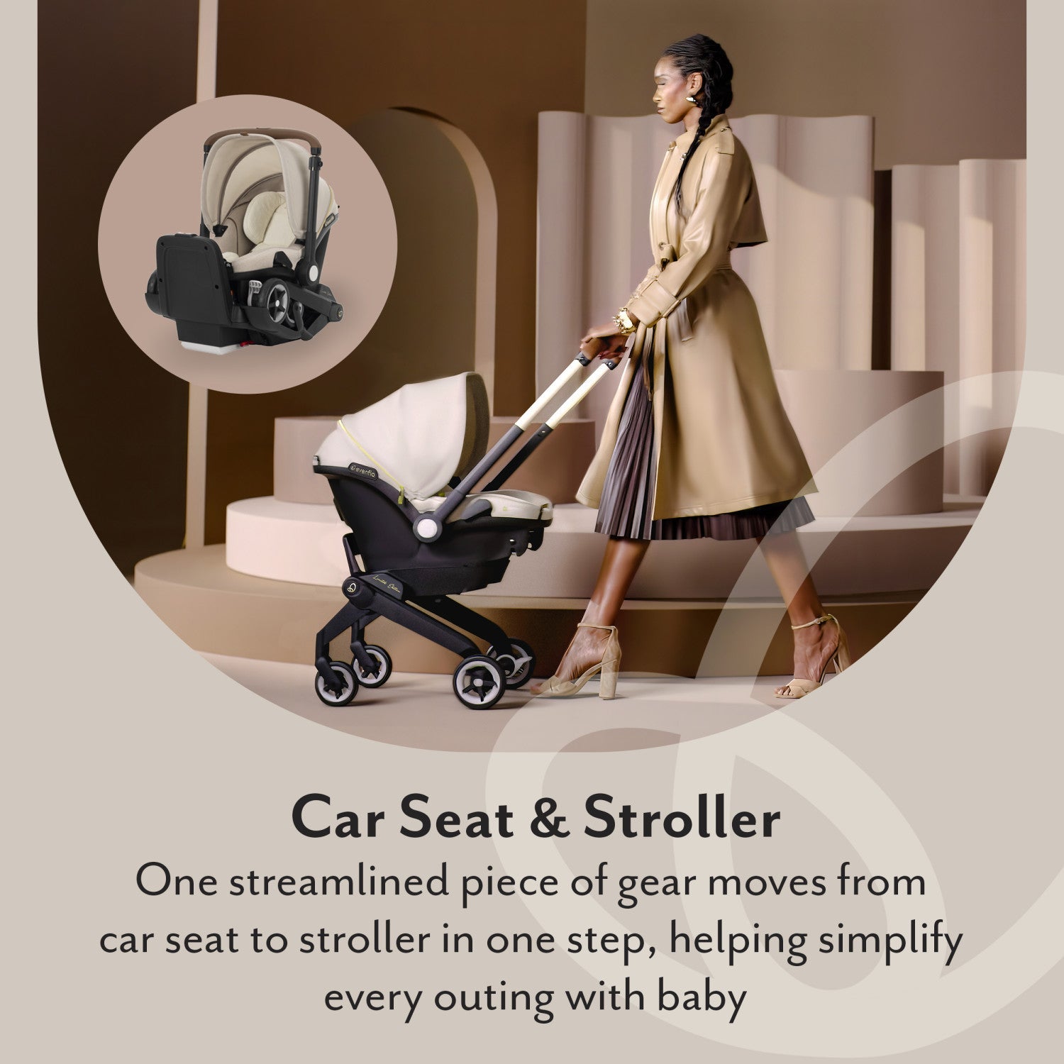 Limited Edition Shyft™ DualRide™ Infant Car Seat + Stroller Combo with Green & Gentle™ Fabric